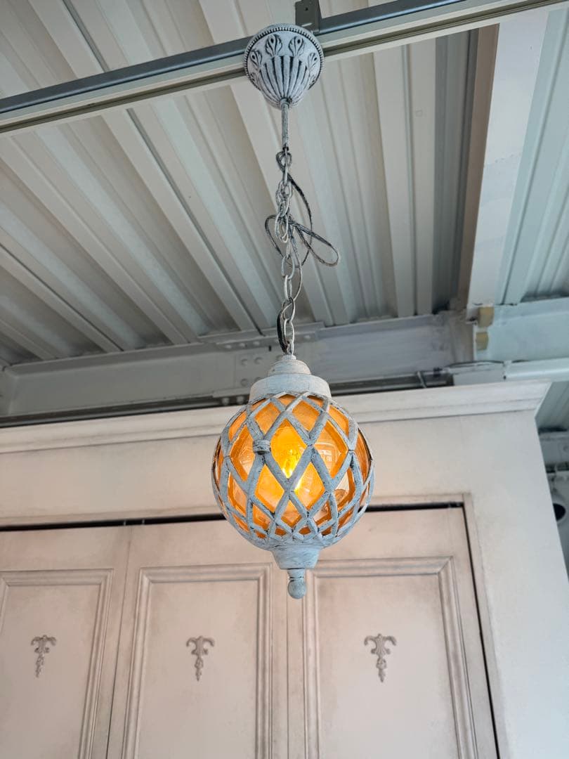 【送料無料】フレンチシャビー/アンティーク　ペンダントライト2個セット