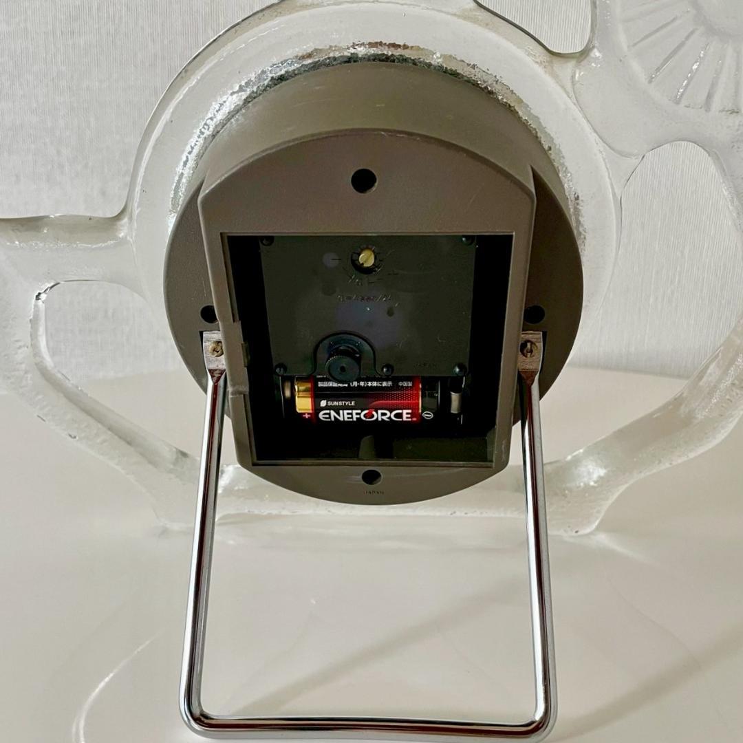 80-90's SASAKI SUNFORM ガラス テーブルクロック 置時計