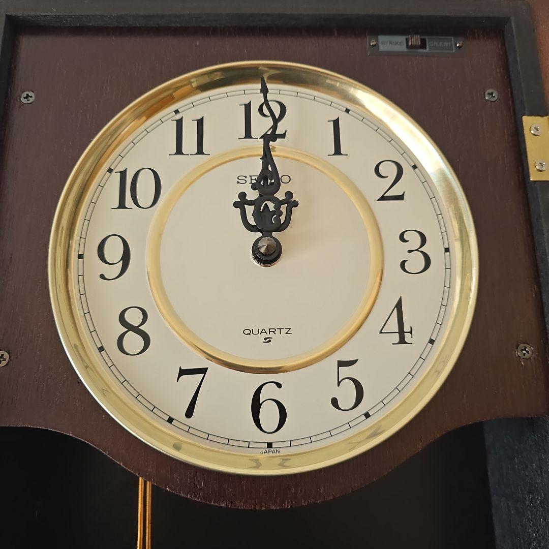 未使用 掛時計 SEIKO PQ839B クォーツ 昭和レトロ ボンボン