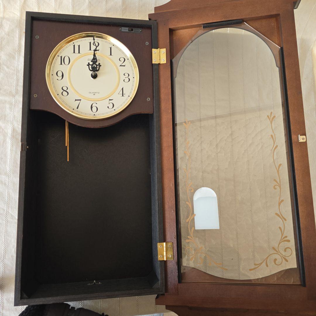 未使用 掛時計 SEIKO PQ839B クォーツ 昭和レトロ ボンボン