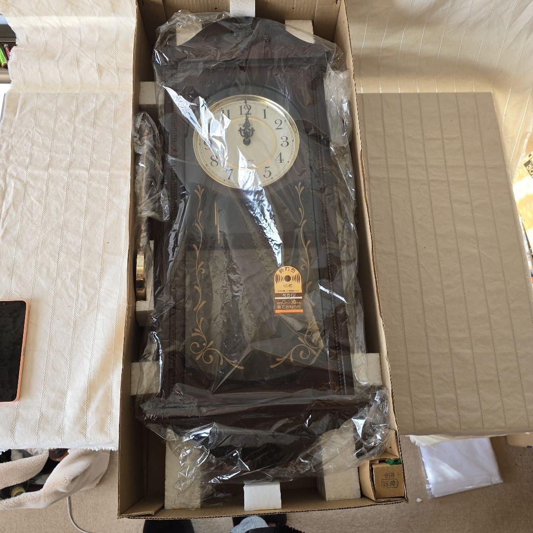 未使用 掛時計 SEIKO PQ839B クォーツ 昭和レトロ ボンボン