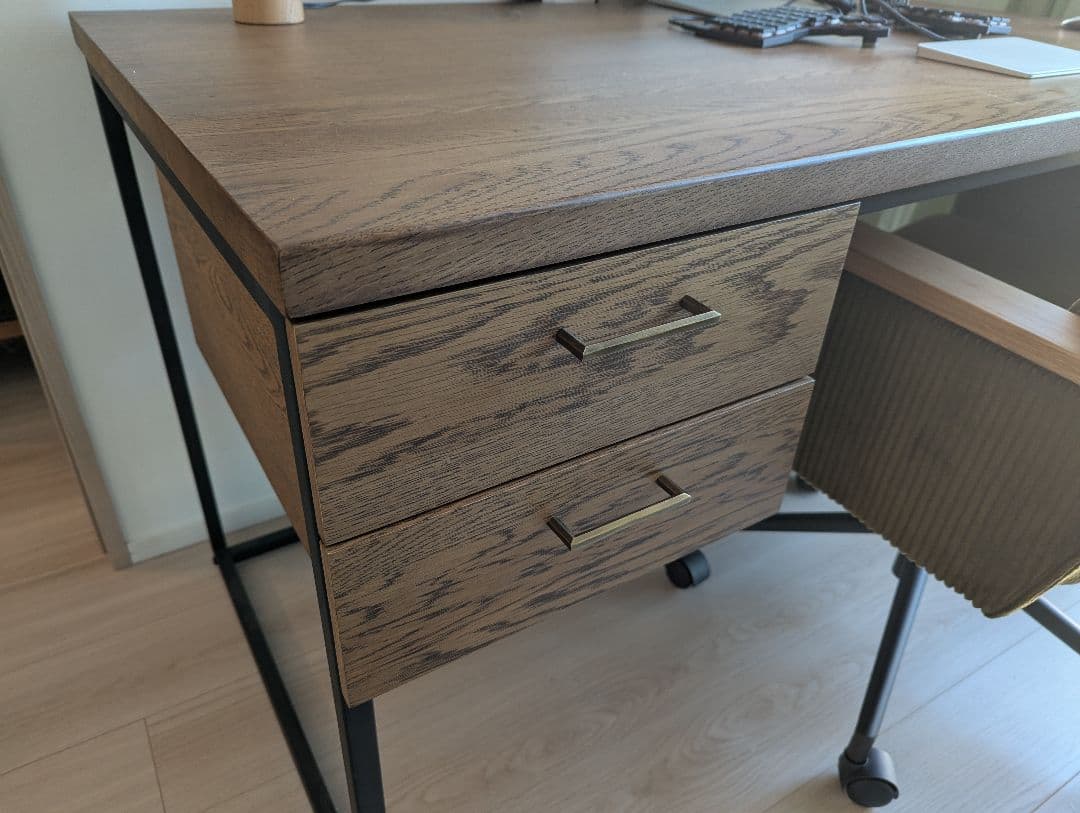 Re:CENO｜デスク WIRY／BR・ 2引き出し付き