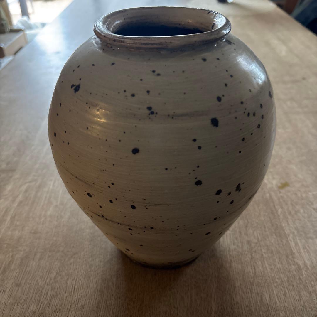 青木亮　花器　刷毛目　粉引き