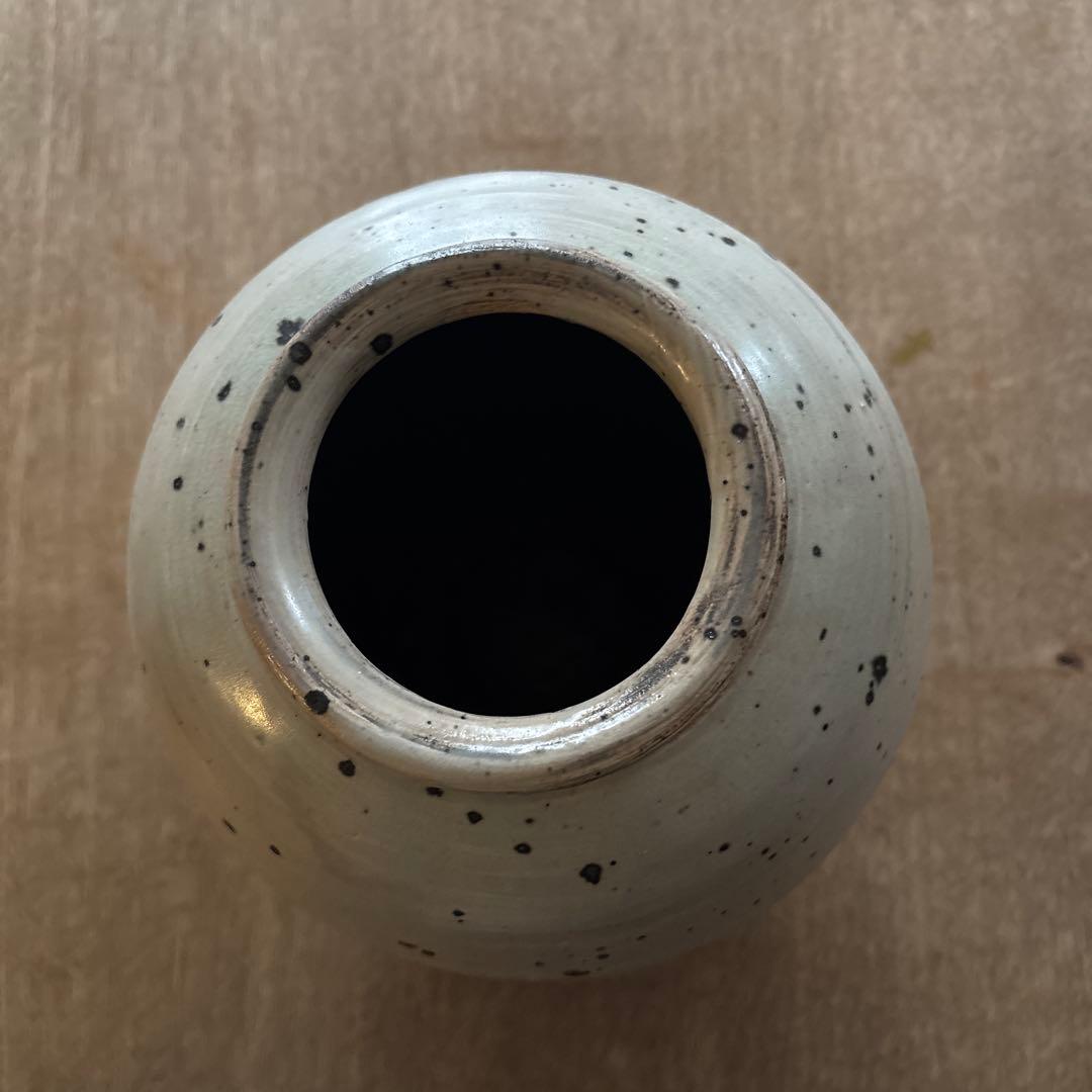 青木亮　花器　刷毛目　粉引き