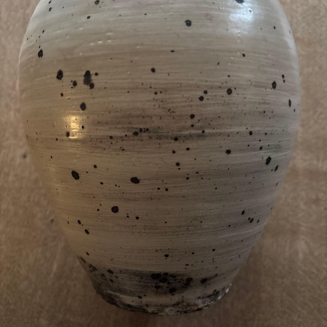 青木亮　花器　刷毛目　粉引き