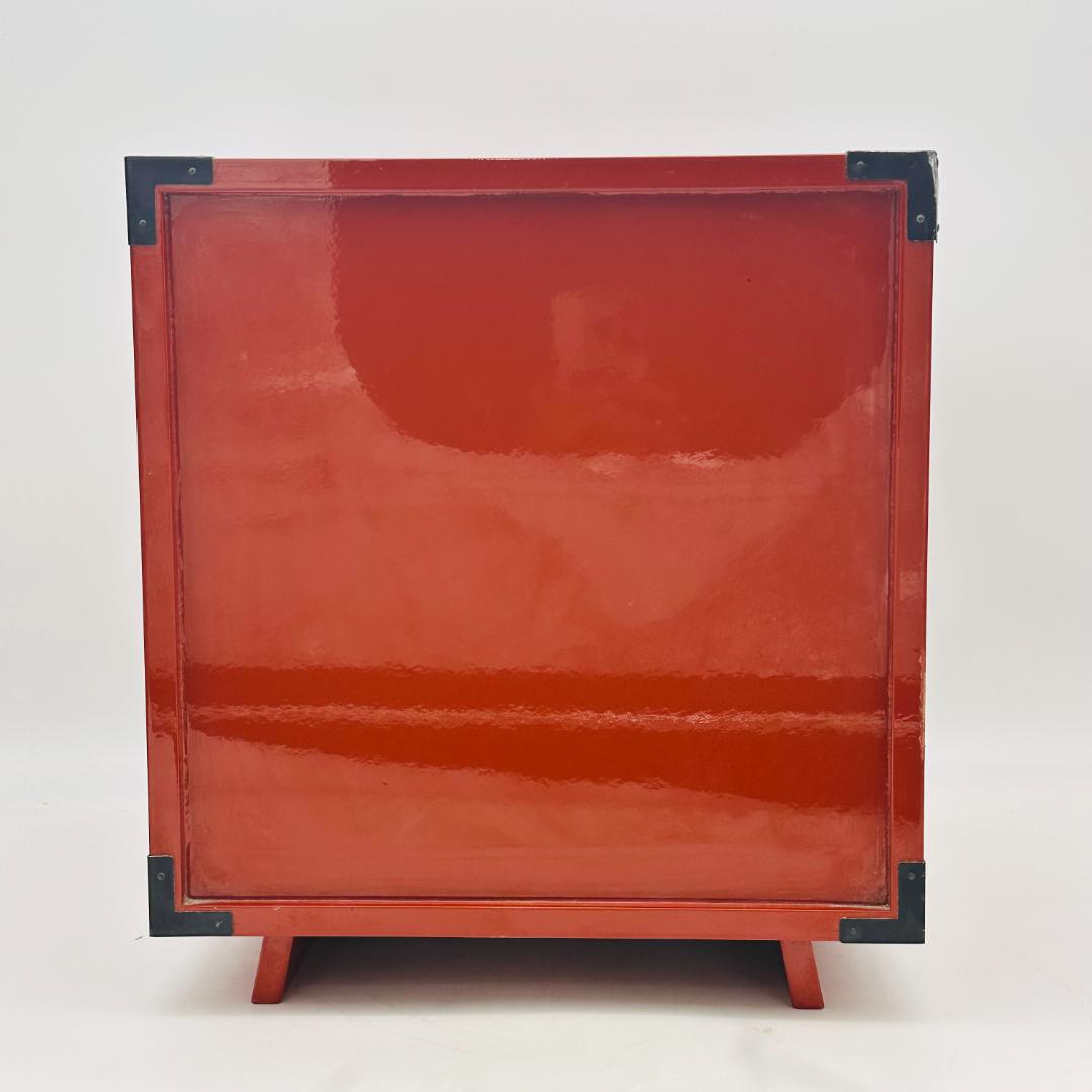 T　根来塗　木製　鉄金具　漆塗　漆器　昭和レトロ　ビンテージ　三杯