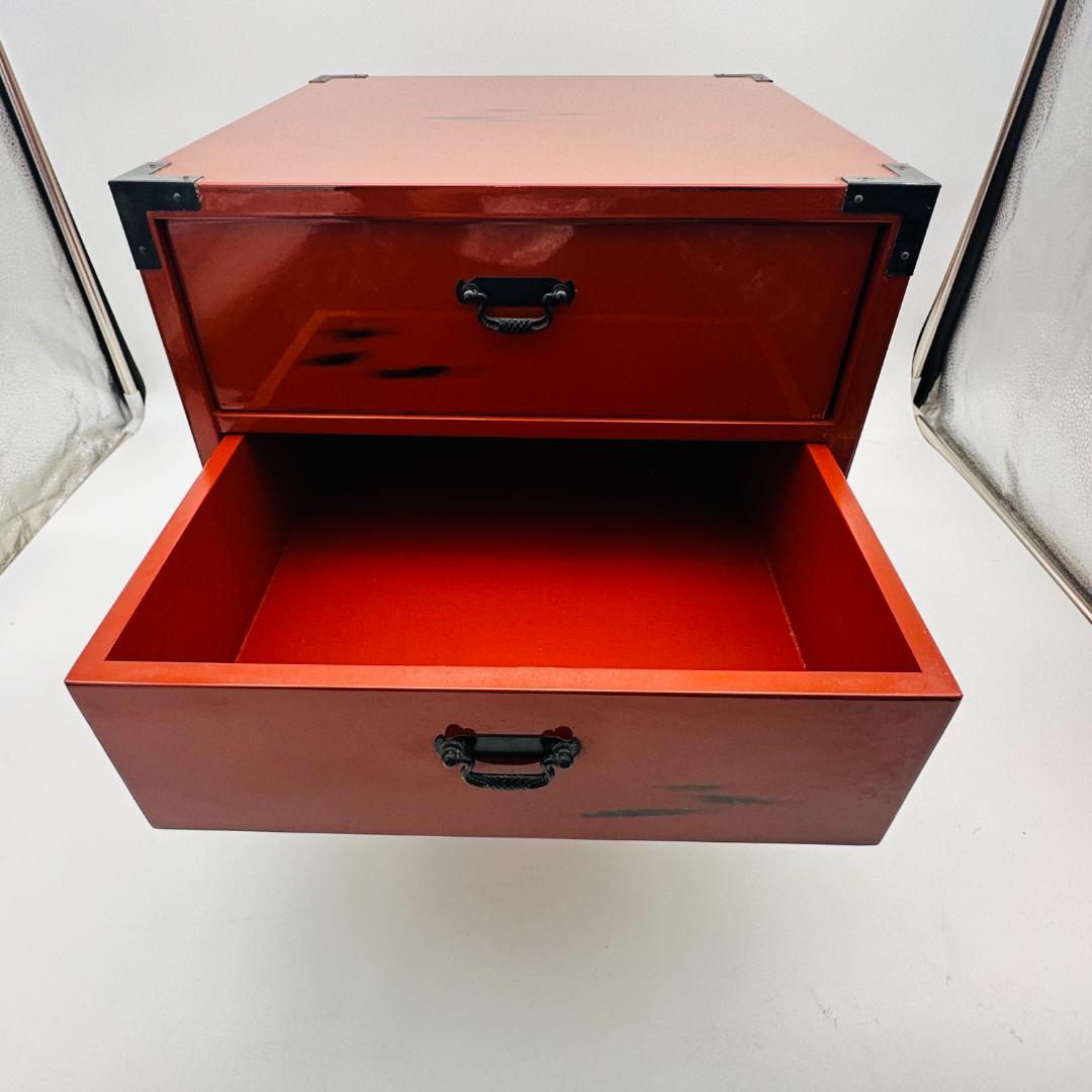 T　根来塗　木製　鉄金具　漆塗　漆器　昭和レトロ　ビンテージ　三杯