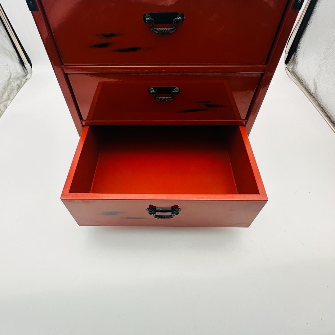 T　根来塗　木製　鉄金具　漆塗　漆器　昭和レトロ　ビンテージ　三杯