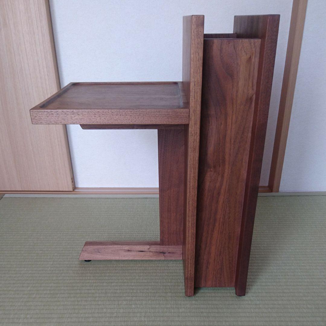ヒラシマ サイドテーブル ウォールナット 大川家具 - メルカリ