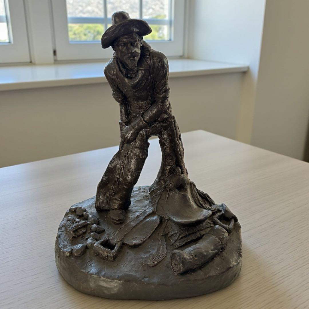 彫刻家 マイケルガーマン氏作 アンティーク彫刻　アメリカンインテリア カウボーイ