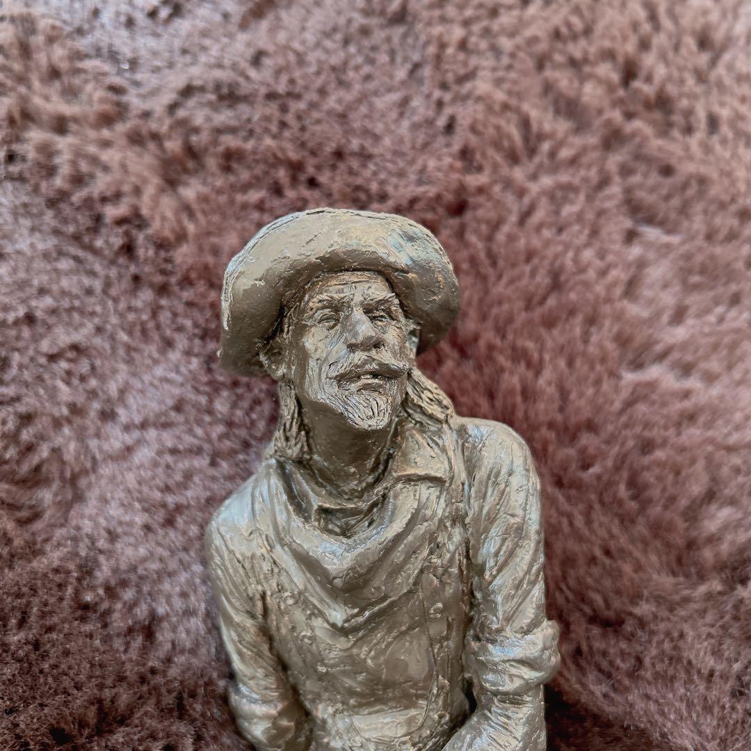 彫刻家 マイケルガーマン氏作 アンティーク彫刻　アメリカンインテリア カウボーイ