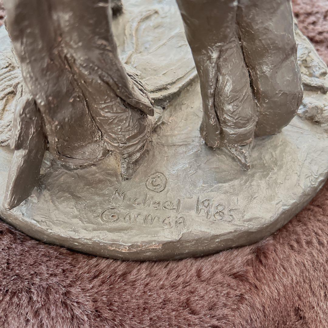 彫刻家 マイケルガーマン氏作 アンティーク彫刻　アメリカンインテリア カウボーイ