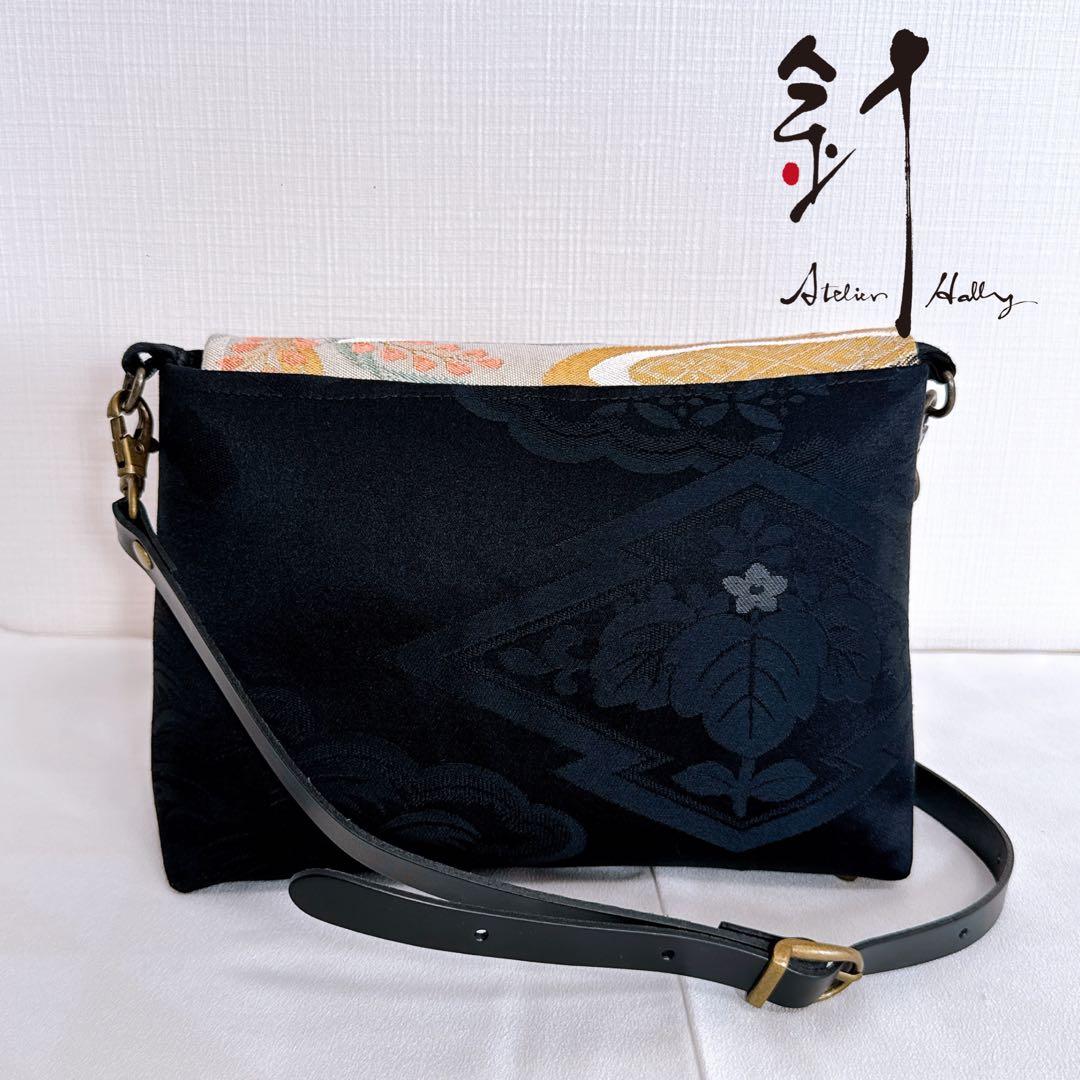 帯リメイク 蓋つきポシェット <雉>