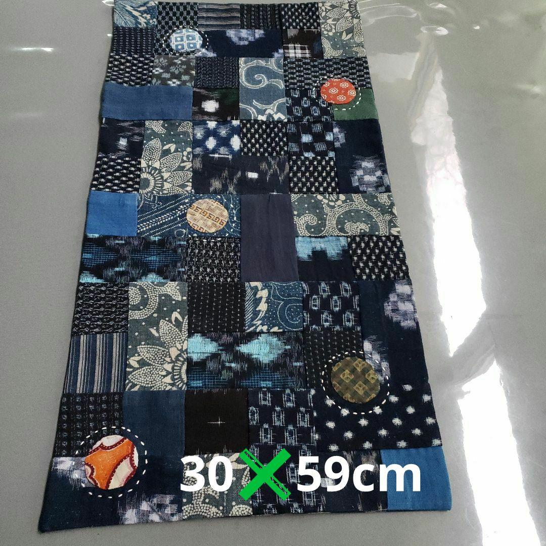 Mー4 古布手作りパッチワークマット 藍染め、型染め、絣他 - メルカリ