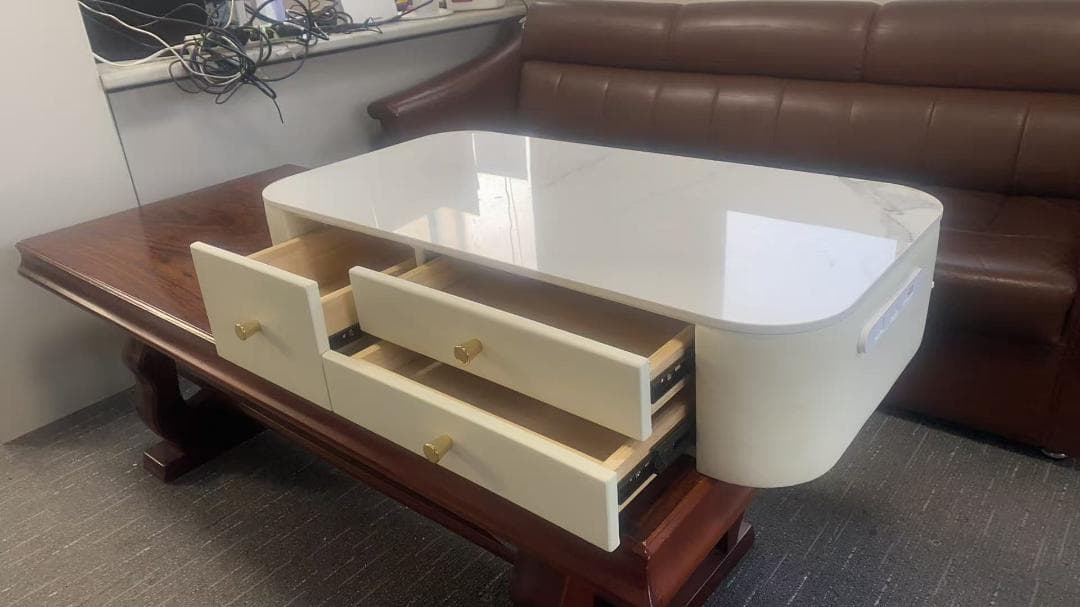 ホワイトドレッサー USBポート付きデスクのみ 訳あり品 J204-80-07