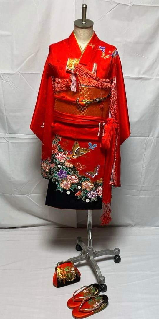 ぴ*ろ様 2-上　七五三　お正月　女の子　着物　7歳　１4点セット