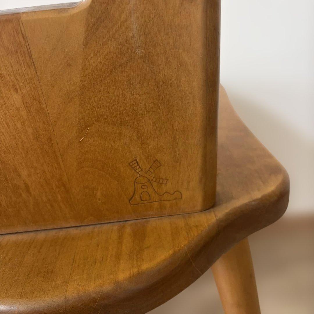 【レトロ】木製ダイニングチェア 2脚セット