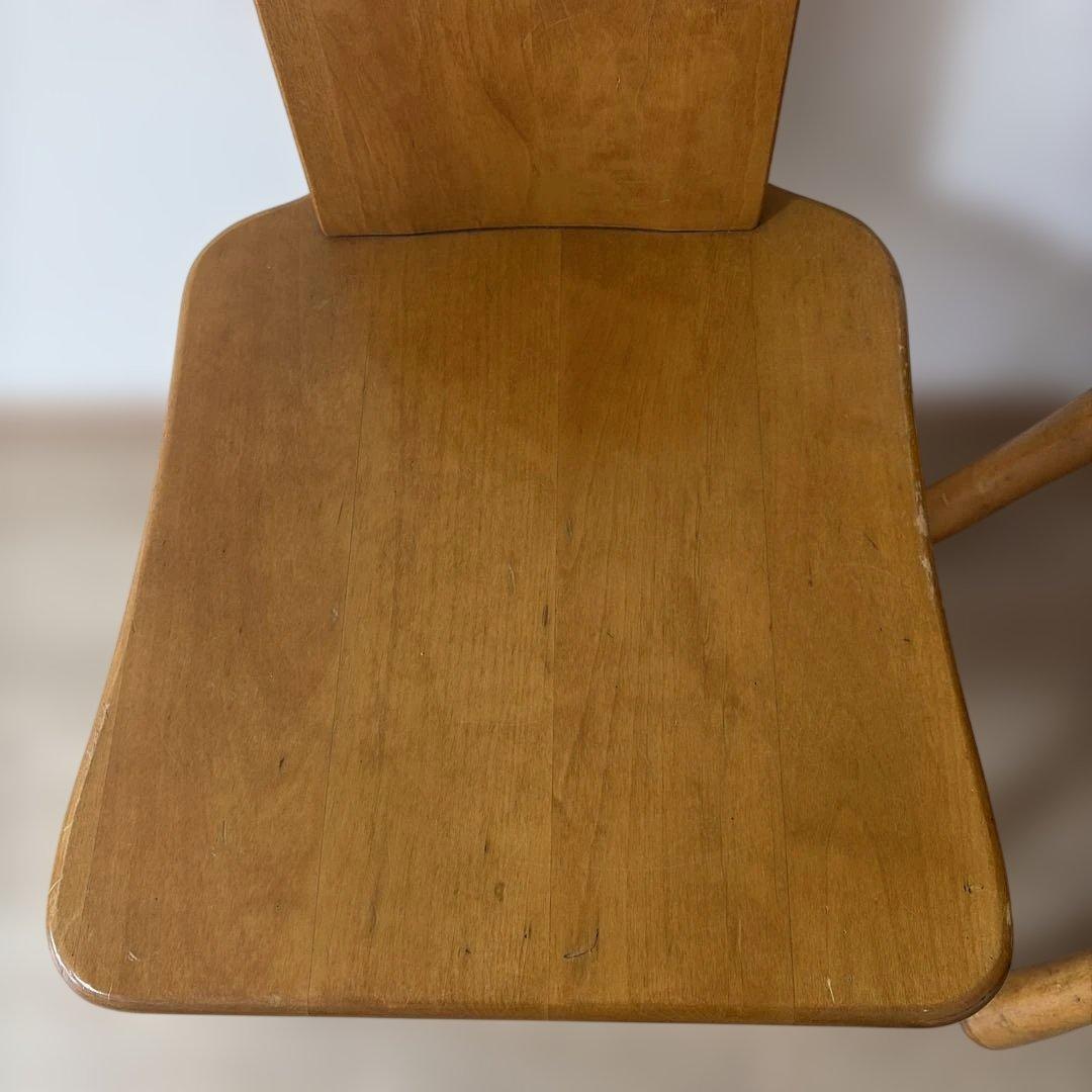 【レトロ】木製ダイニングチェア 2脚セット