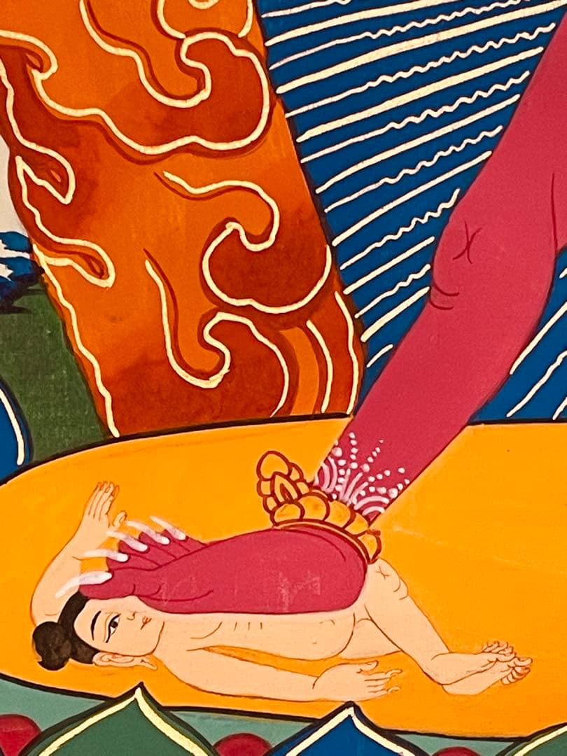 肉筆画 手描き仏画 ヴァジュラヨーギニー Vajrayogini ヨギニ タンカ