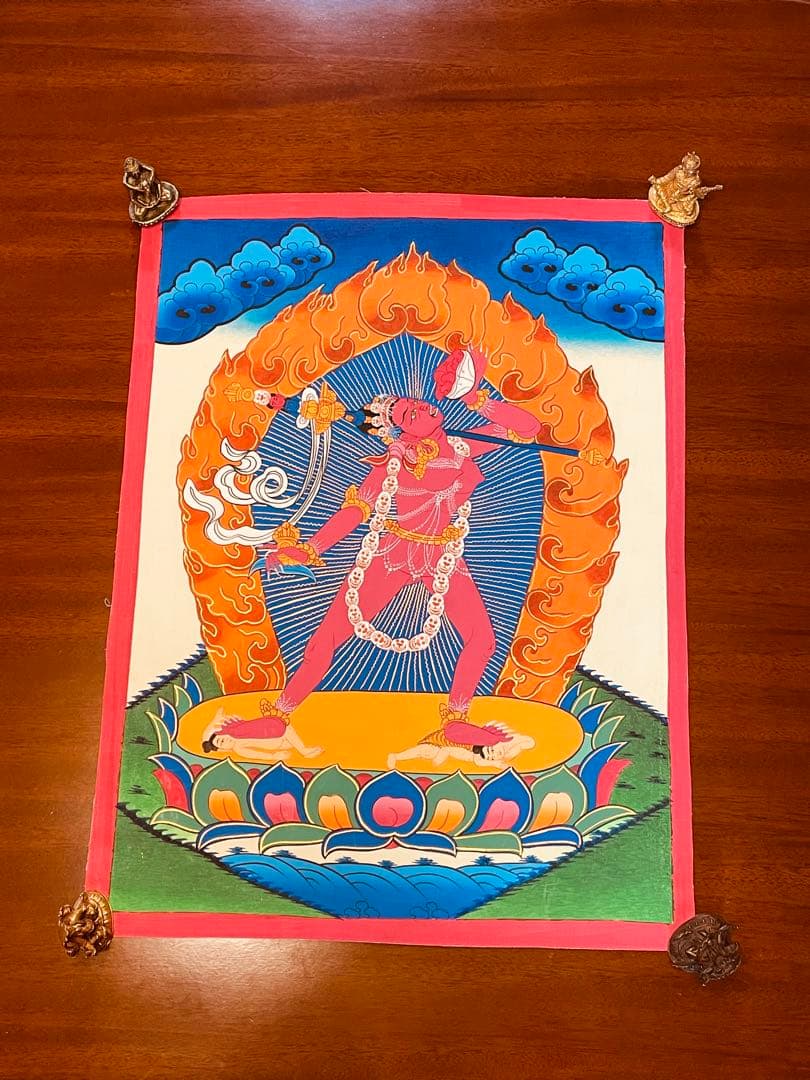 肉筆画 手描き仏画 ヴァジュラヨーギニー Vajrayogini ヨギニ タンカ