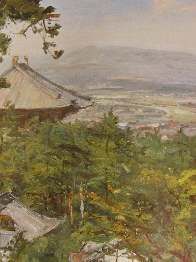 刑部人、【奈良初秋】、希少な大判額装用画集より、美品、日本人画家