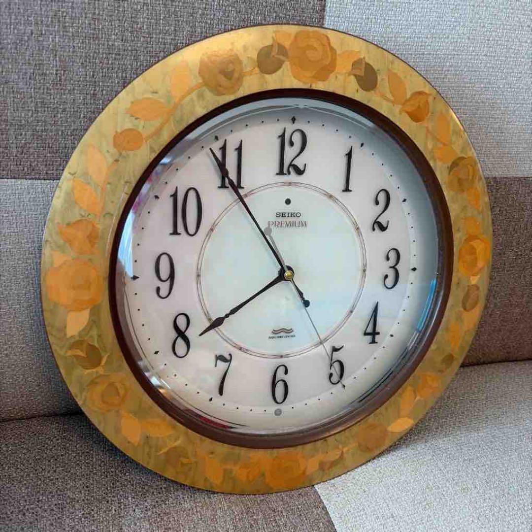 セイコー プレミアム 電波掛時計木象嵌 LS219M アンティーク