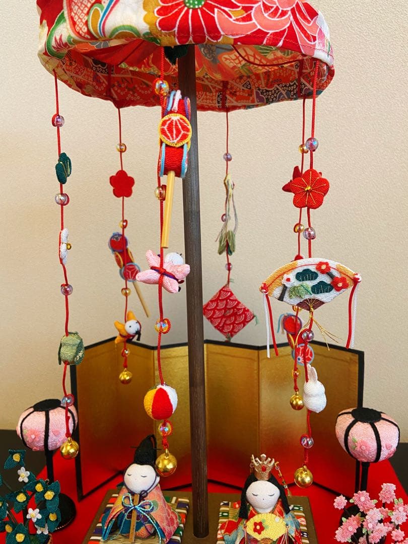 ちりめん細工雛人形と吊るし飾りセット