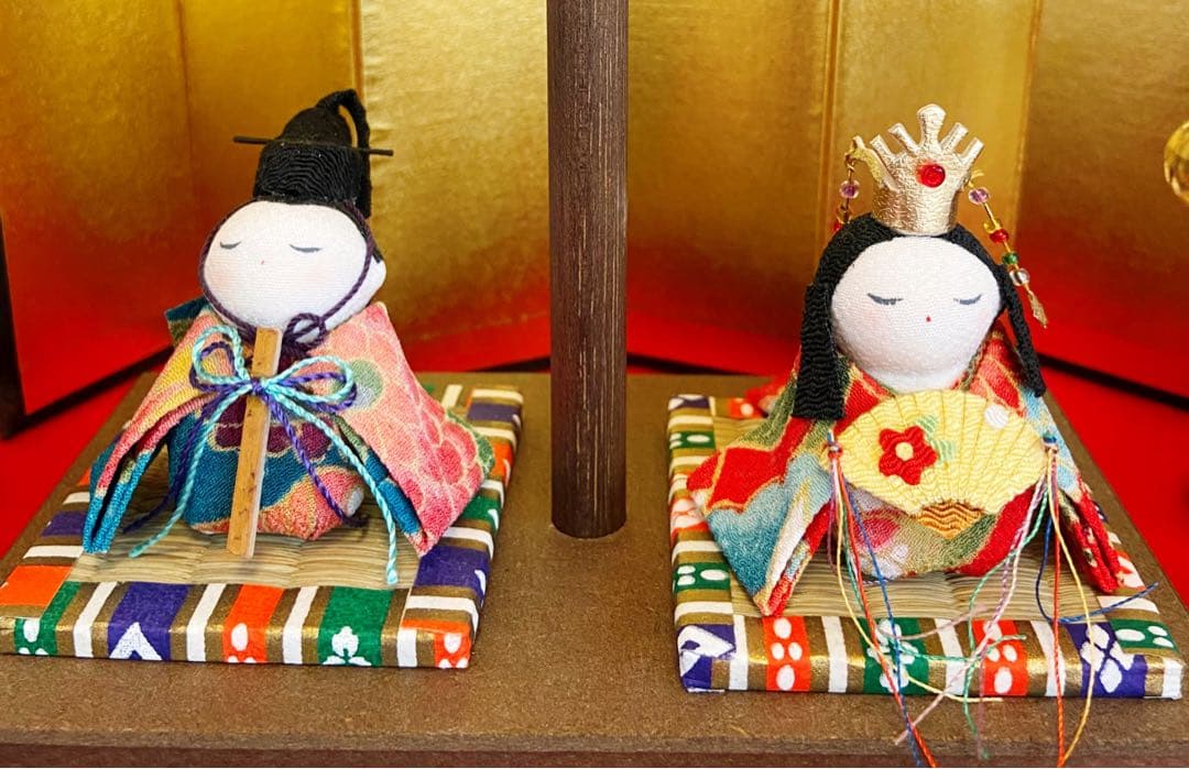 ちりめん細工雛人形と吊るし飾りセット