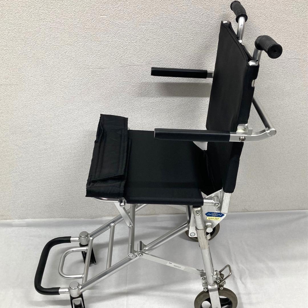 日進医療器　携帯型介助用簡易車いす　NAH-207　ブラック