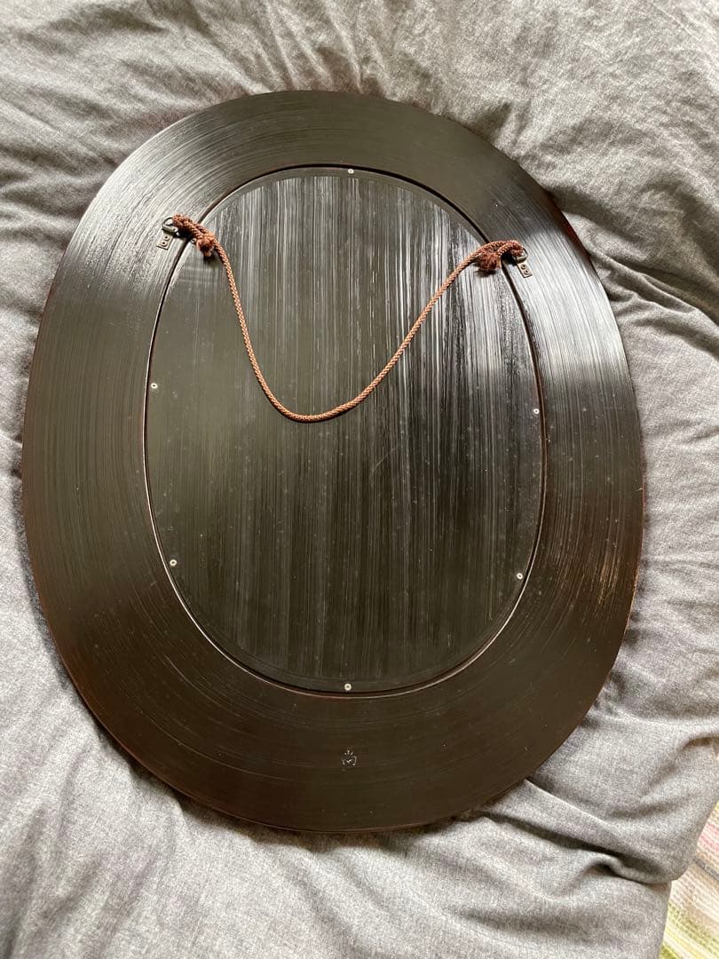 ハンドメイド　鎌倉彫　壁掛け鏡