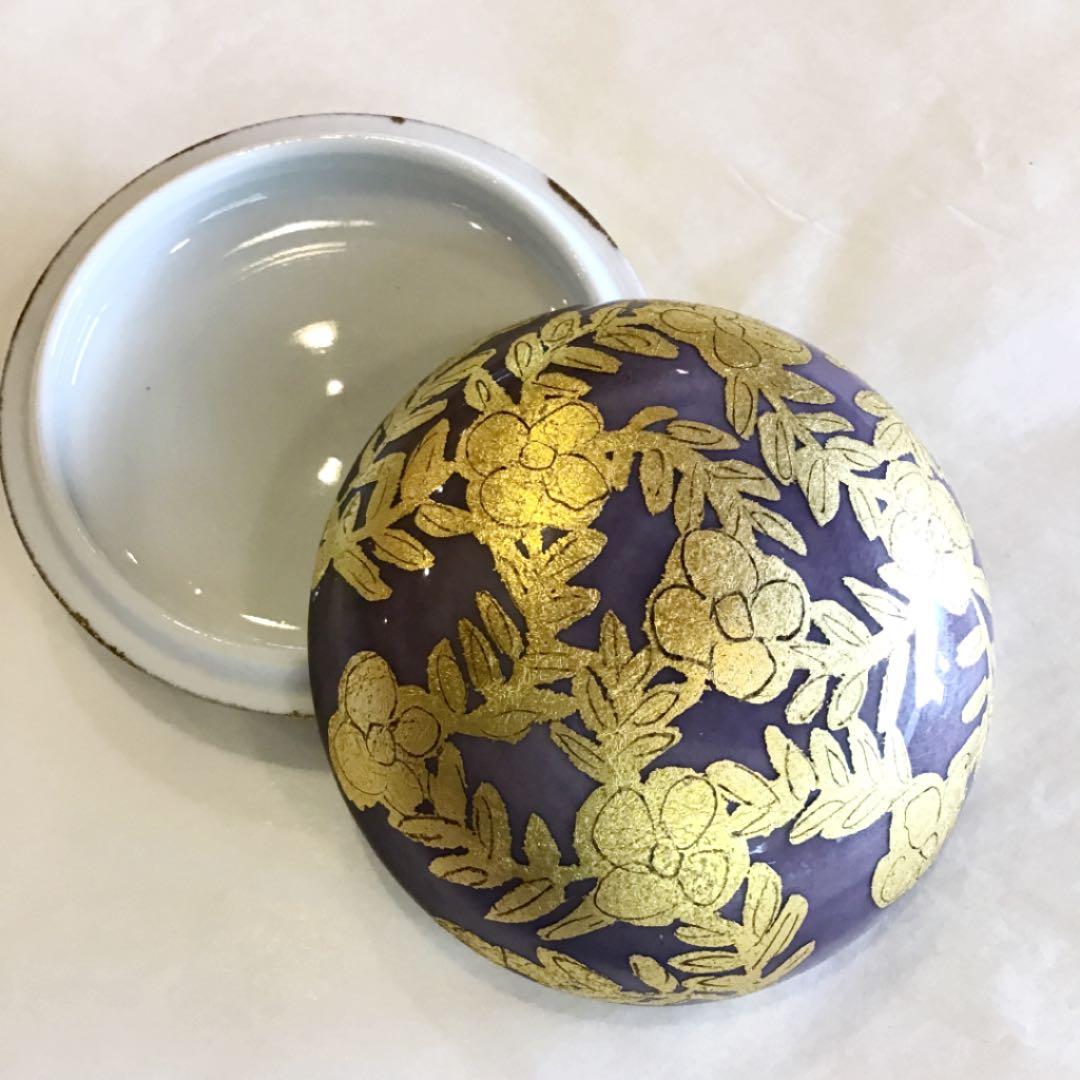 茶道具】金襴手香合 小野珀子作