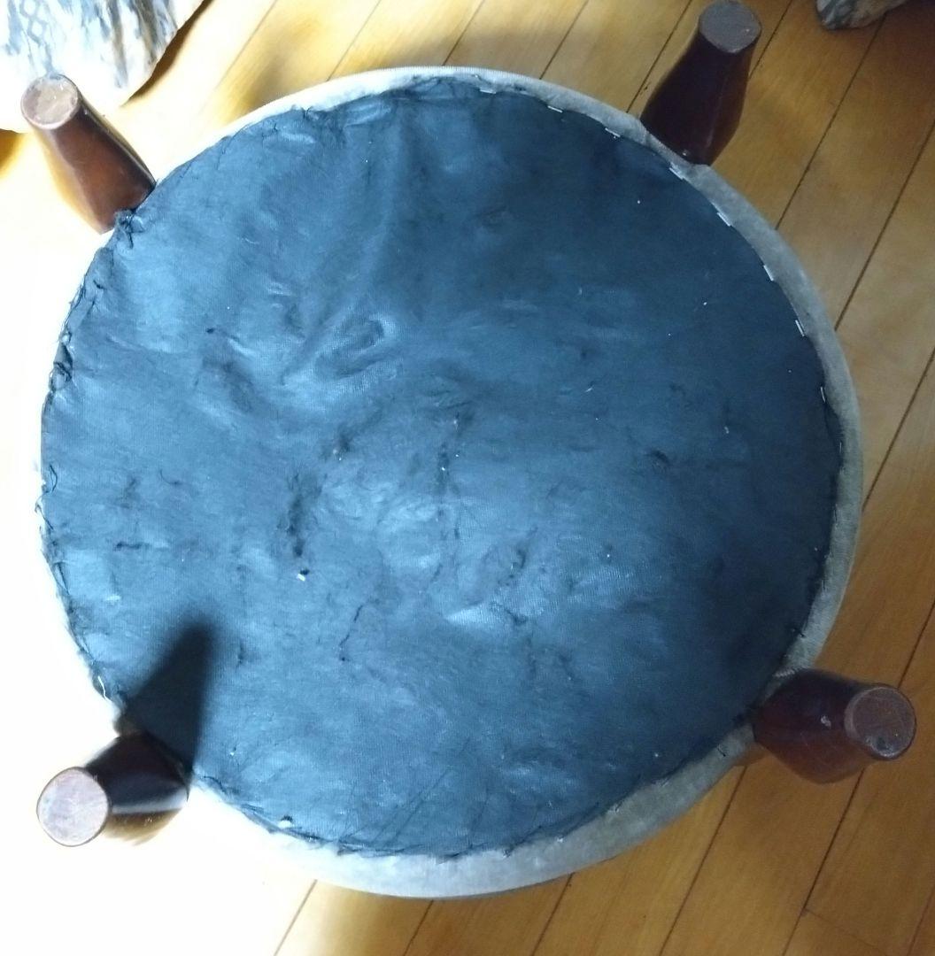 maruni　マルニ木工　ベルサイユシリーズ　オットマン 丸椅子　ベロア　グレー