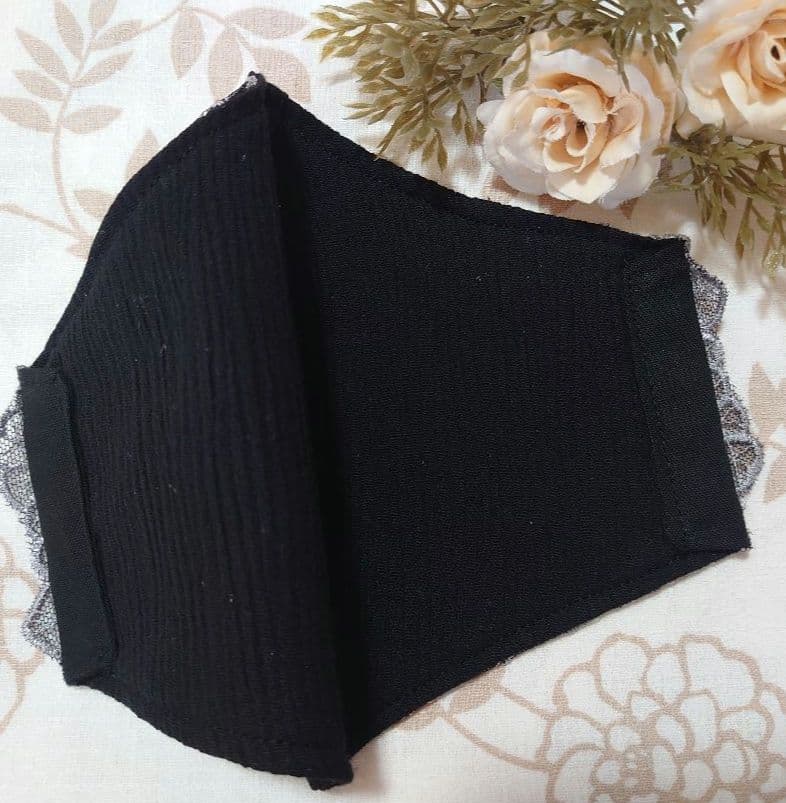 No．4022 シルバー花柄チュールレース♡ハンドメイドマスク - メルカリ