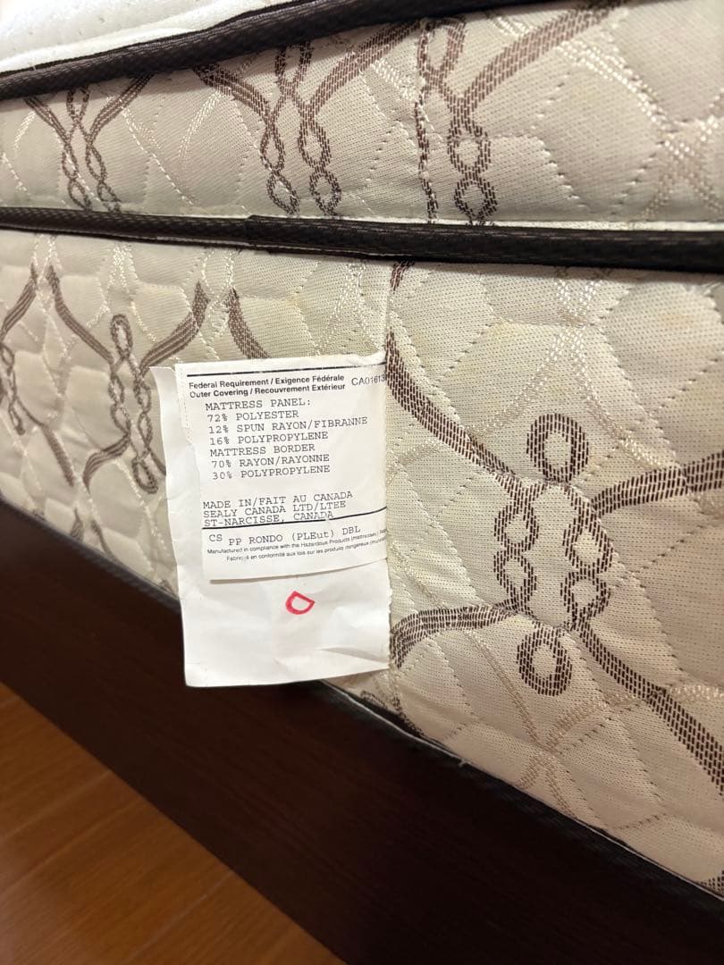 「シーリー ロンド ダブルマットレス 高級モデル／直接引き取り可」