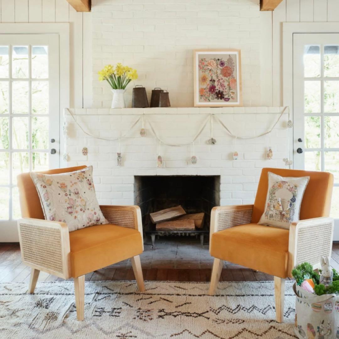 Coral & Tusk クッションカバー ウサギ 花 春 コーラルアンドタスク