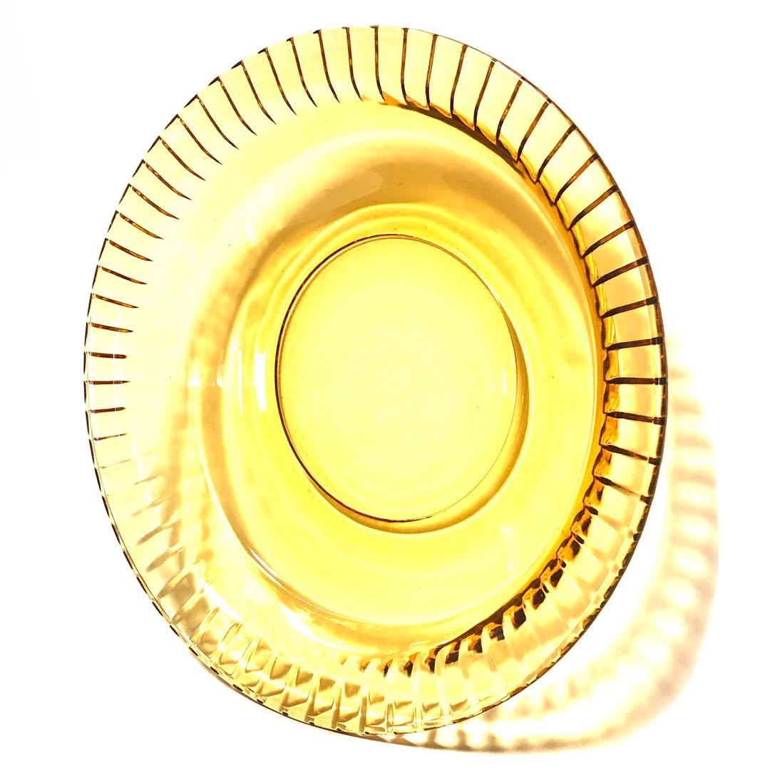 ■ガラス製　中皿　10枚■琥珀色・レトロ・和食・洋食・スイーツ・果物・野菜・肉