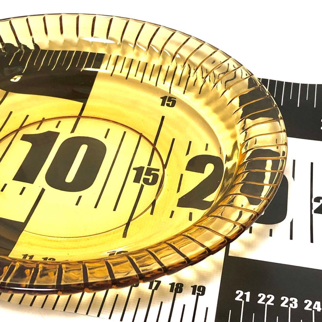 ■ガラス製　中皿　10枚■琥珀色・レトロ・和食・洋食・スイーツ・果物・野菜・肉