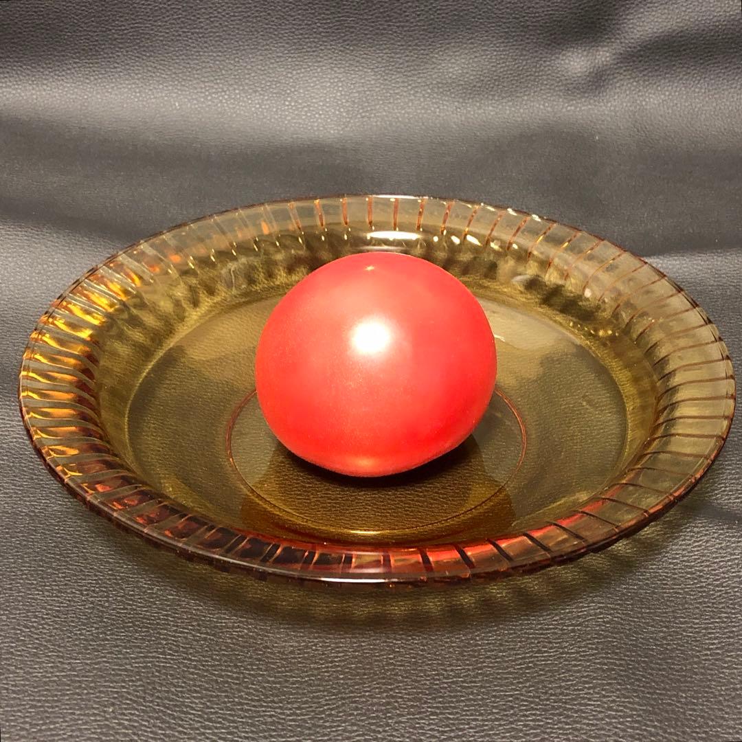 ■ガラス製　中皿　10枚■琥珀色・レトロ・和食・洋食・スイーツ・果物・野菜・肉