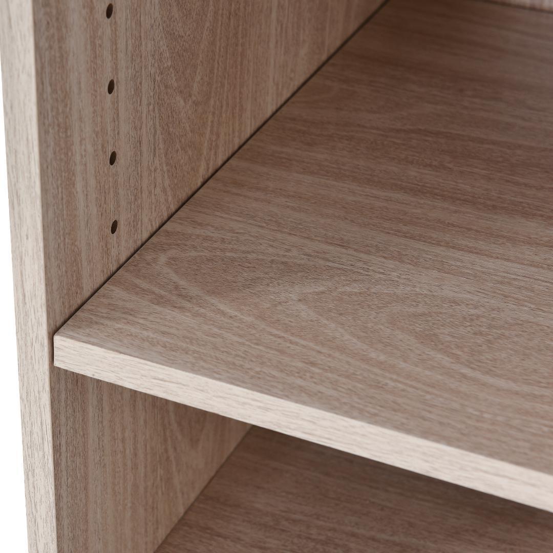 パソコンデスク3段シェルフ付 オフィスデスク簡易デスク木製 ミシン台【ホワイト】