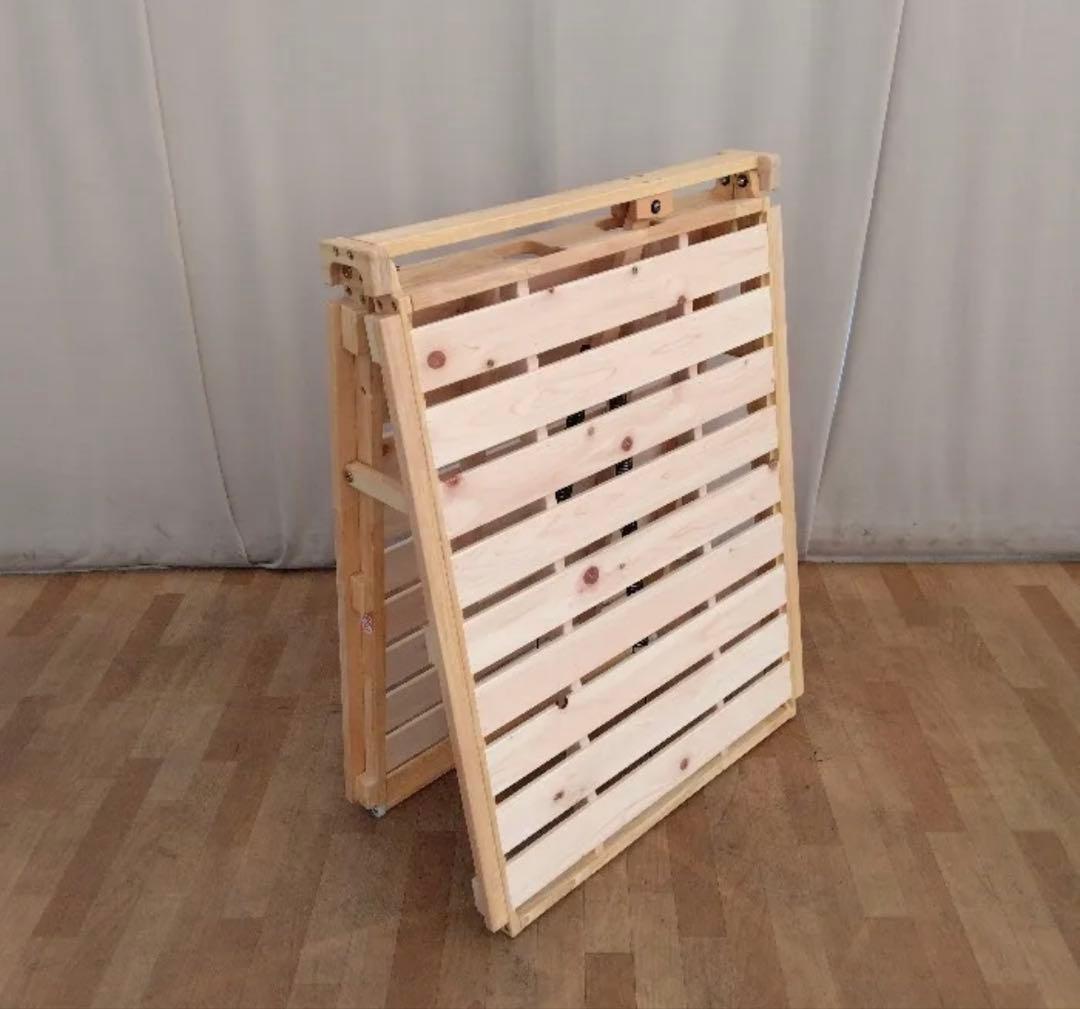 折りたたみ式木製スノコベッド