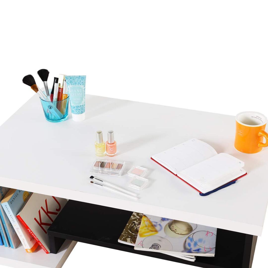 モダンツートンカラー ローテーブル - 80x50cm