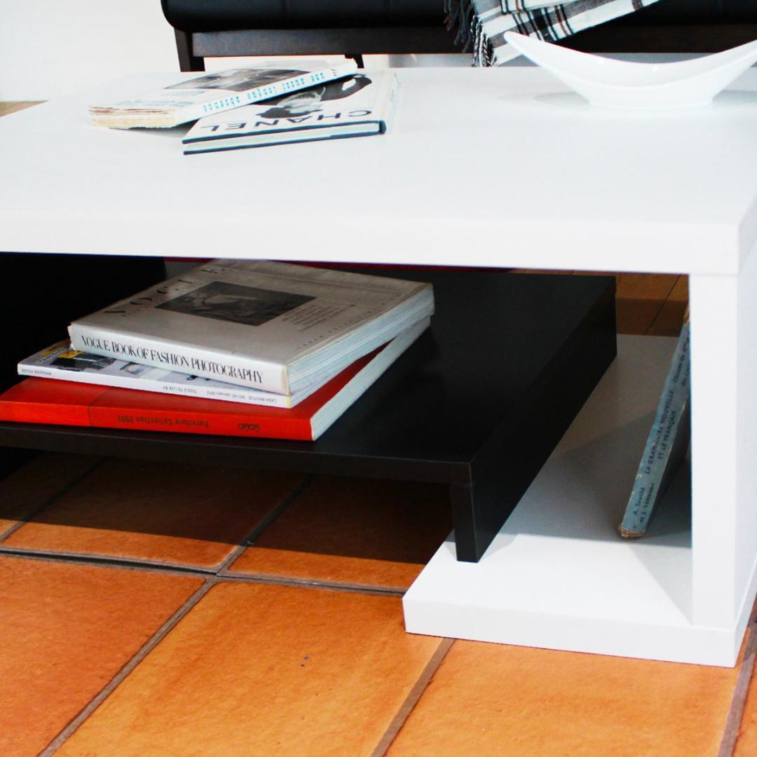 モダンツートンカラー ローテーブル - 80x50cm