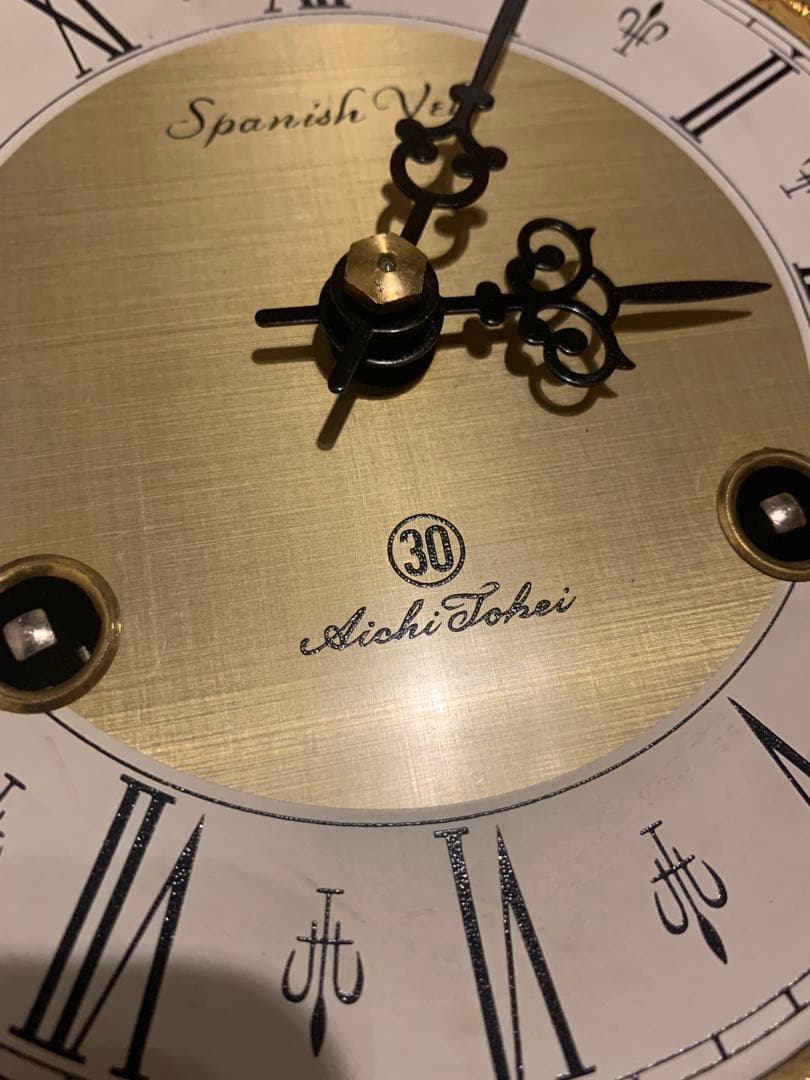 中古Aichi Tokei spanish vela振り子時計 ゼンマイ式柱時計