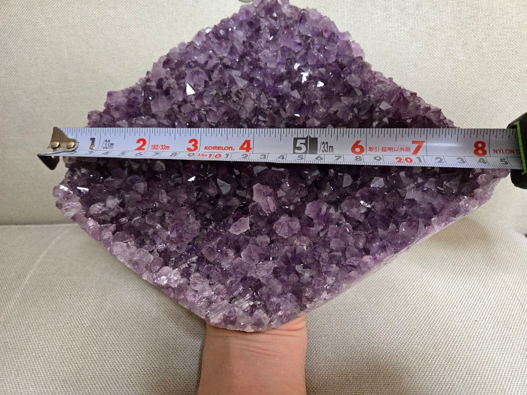値下中_天然アメジストクラスタ[水晶サイズ] 横約26cm × 縦約20cm台座