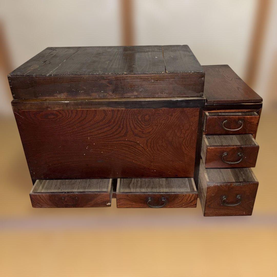 長火鉢　関東火鉢引き出し付き、龍文堂造り五徳セット