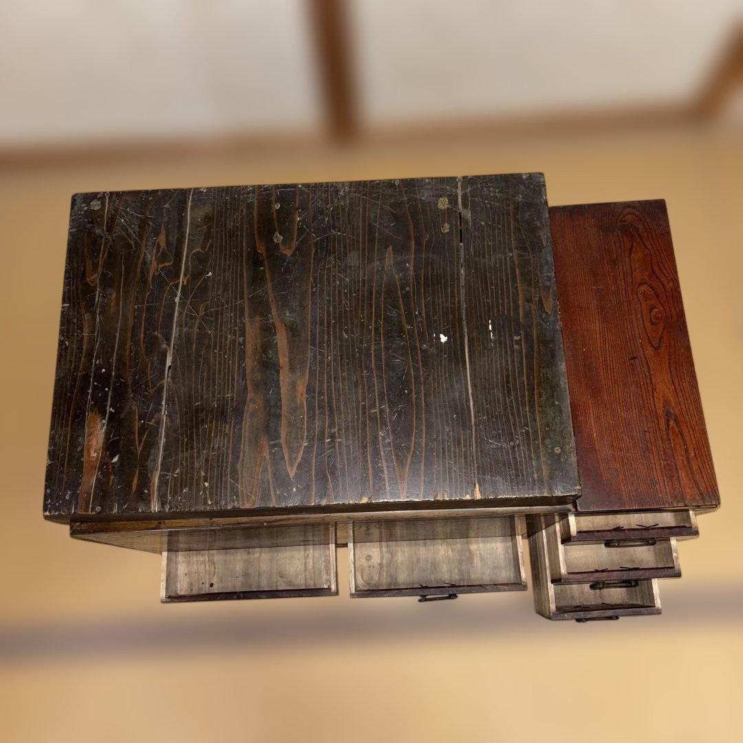 長火鉢　関東火鉢引き出し付き、龍文堂造り五徳セット