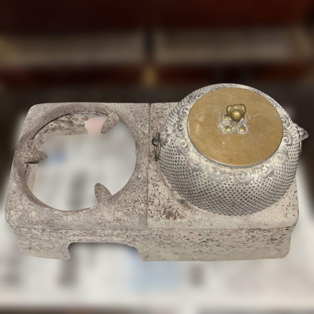 長火鉢　関東火鉢引き出し付き、龍文堂造り五徳セット