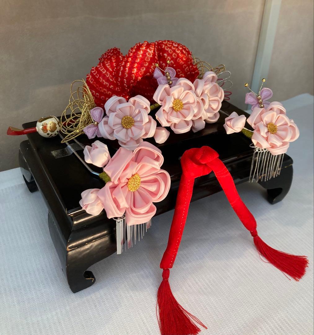 専用 七五三 舞妓さんみたいな勝山簪 八重梅 後挿し 玉簪 ③ちんころ①