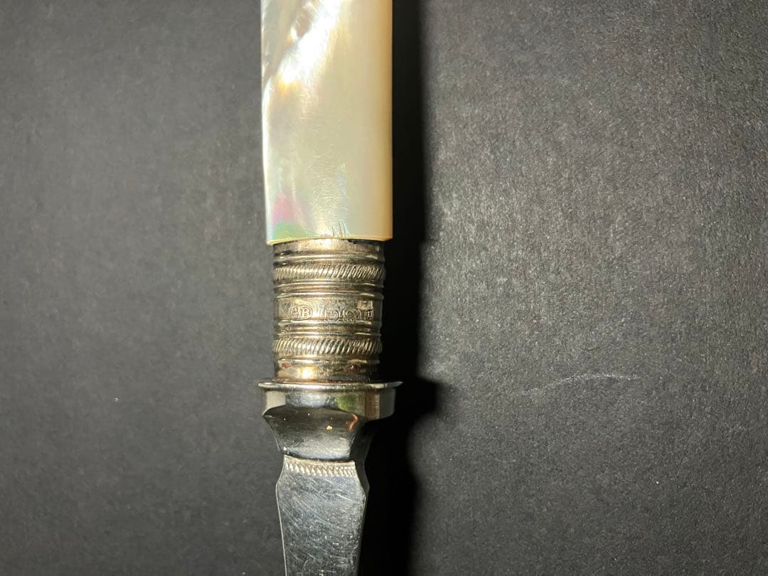 英国アンティーク 白蝶貝×純銀925 ナイフ&フォークセット