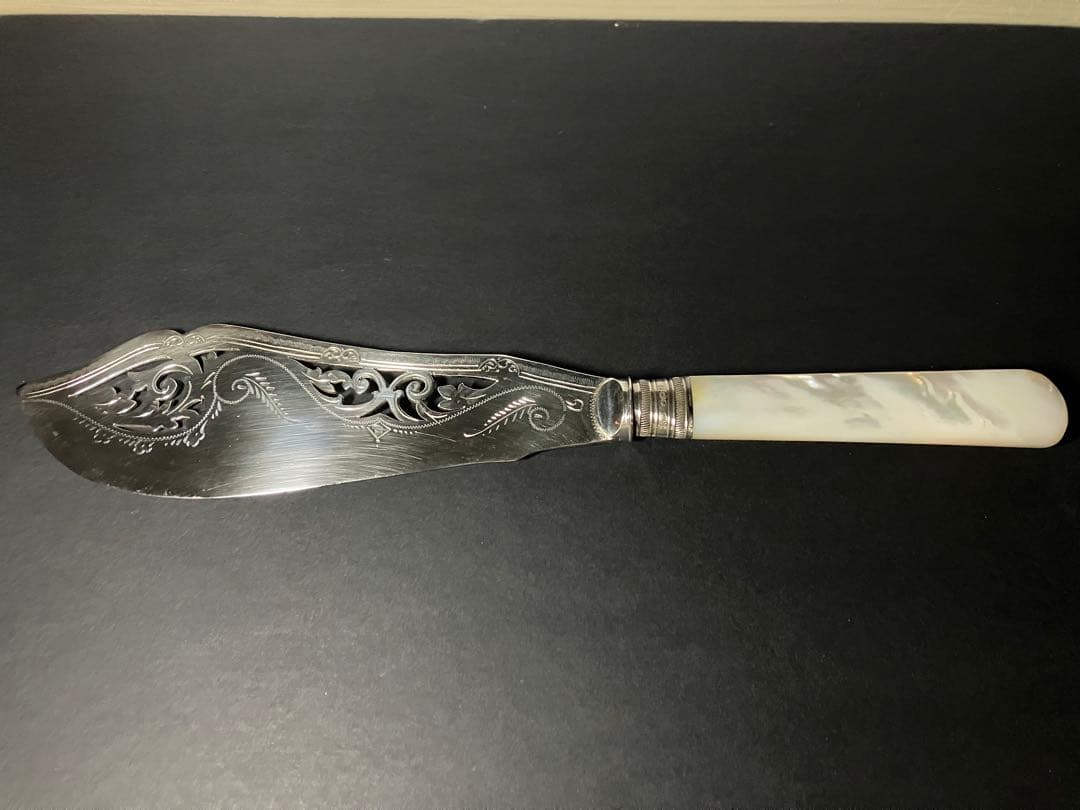 英国アンティーク 白蝶貝×純銀925 ナイフ&フォークセット